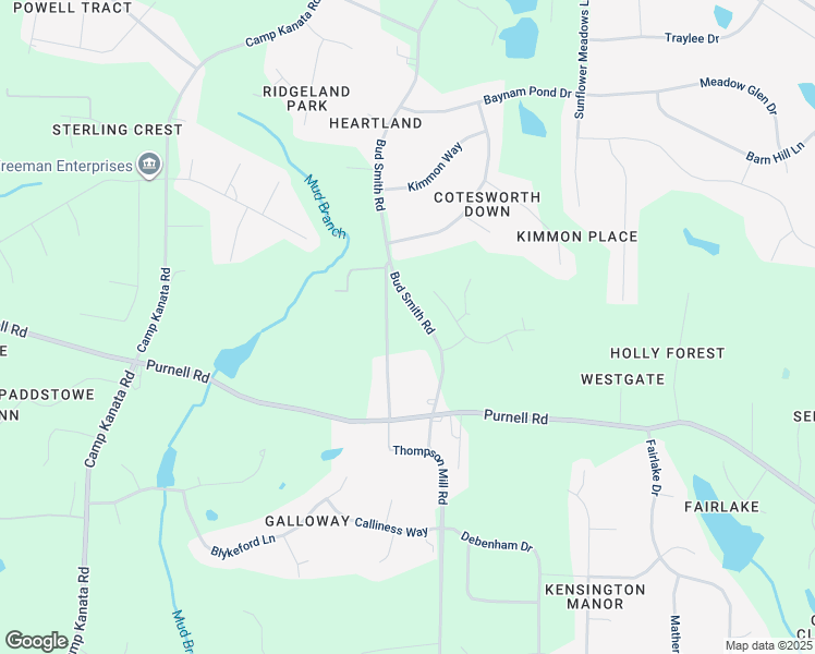 map of restaurants, bars, coffee shops, grocery stores, and more near 8912 Thompson Mill Road in Wake Forest
