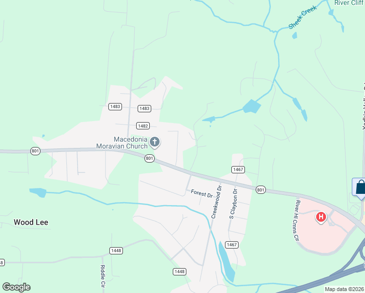 map of restaurants, bars, coffee shops, grocery stores, and more near 142 Wills Road in Advance