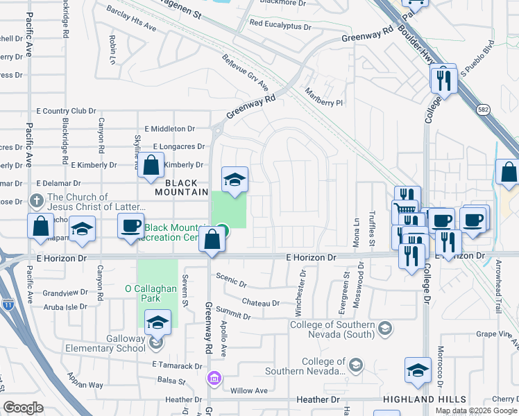map of restaurants, bars, coffee shops, grocery stores, and more near 331 Laurel Peak Drive in Henderson