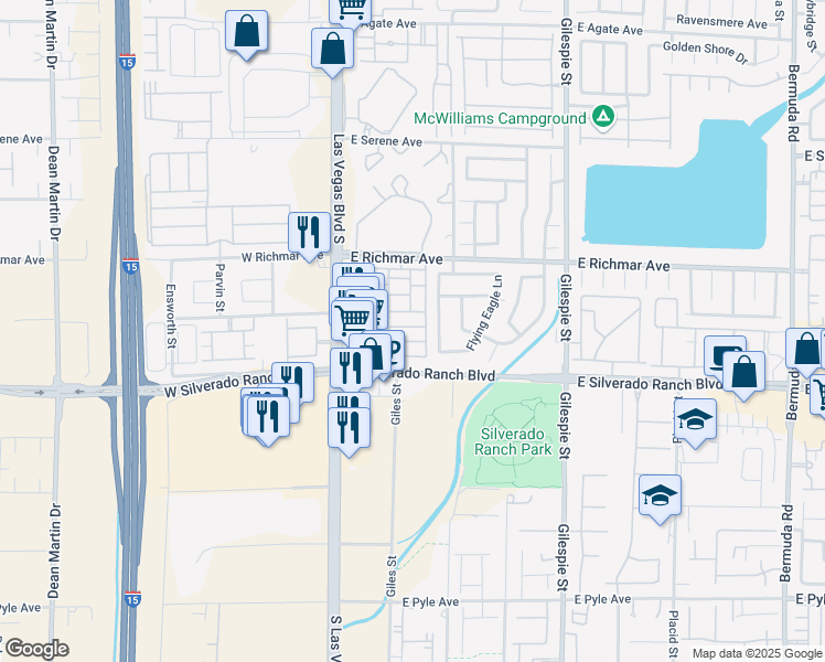 map of restaurants, bars, coffee shops, grocery stores, and more near 67 Belle Maison Avenue in Las Vegas