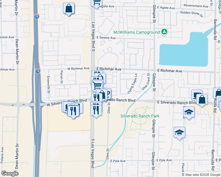 map of restaurants, bars, coffee shops, grocery stores, and more near 59 Belle Maison Avenue in Las Vegas