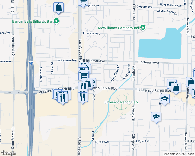 map of restaurants, bars, coffee shops, grocery stores, and more near 67 Belle Maison Avenue in Las Vegas