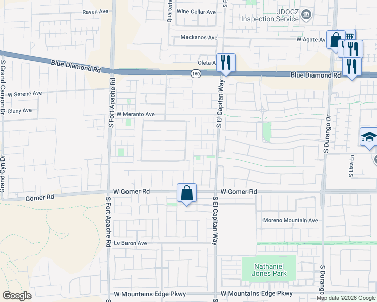 map of restaurants, bars, coffee shops, grocery stores, and more near 9534 Twister Trace Street in Las Vegas