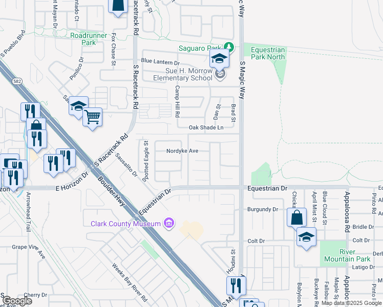 map of restaurants, bars, coffee shops, grocery stores, and more near 1103 Nordyke Avenue in Henderson