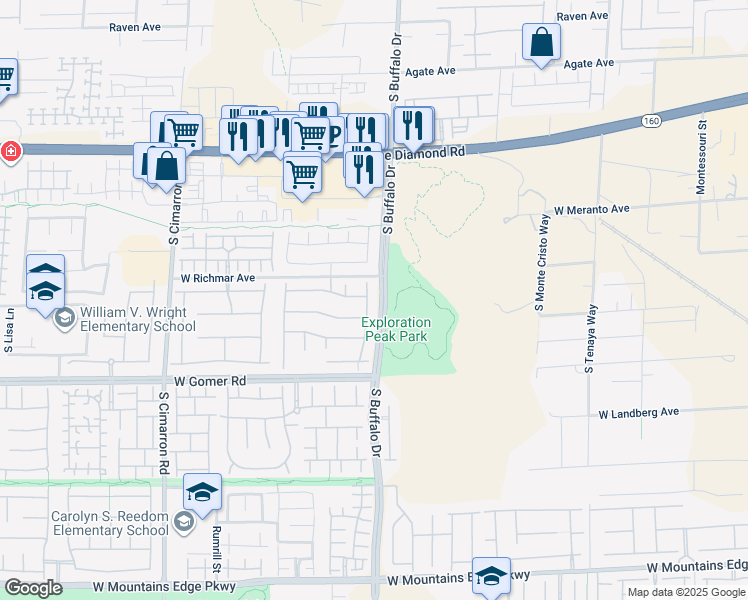 map of restaurants, bars, coffee shops, grocery stores, and more near 9532 Staff Lane in Las Vegas