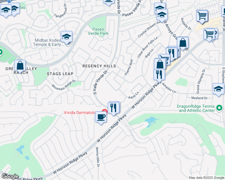 map of restaurants, bars, coffee shops, grocery stores, and more near 1777 Antelope Valley Avenue in Henderson