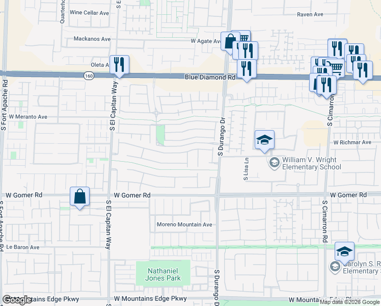 map of restaurants, bars, coffee shops, grocery stores, and more near 9524 Tyler Rose Street in Las Vegas