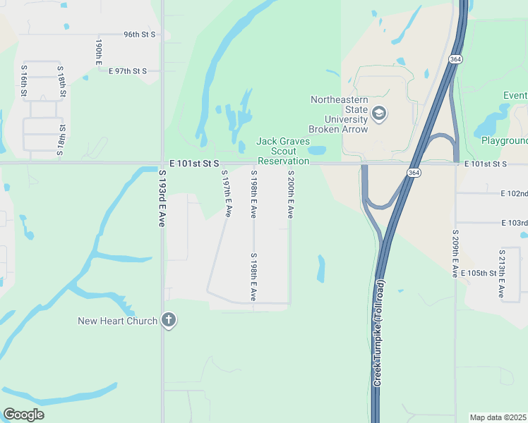 map of restaurants, bars, coffee shops, grocery stores, and more near 10219 South 198th East Avenue in Broken Arrow