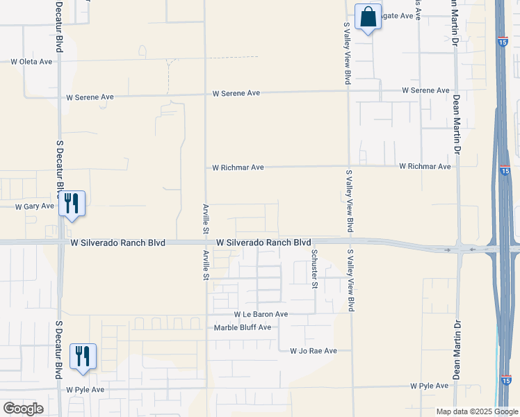 map of restaurants, bars, coffee shops, grocery stores, and more near 4183 West Gary Avenue in Las Vegas