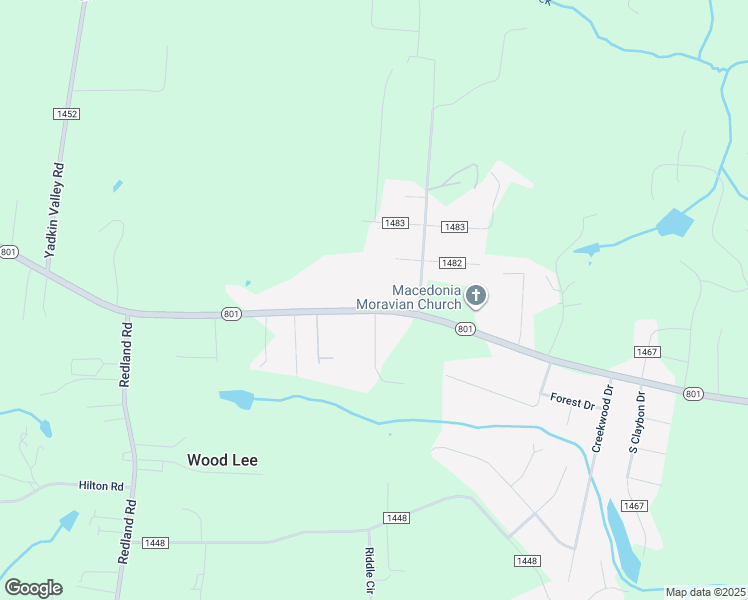 map of restaurants, bars, coffee shops, grocery stores, and more near 798 North Carolina 801 in Advance