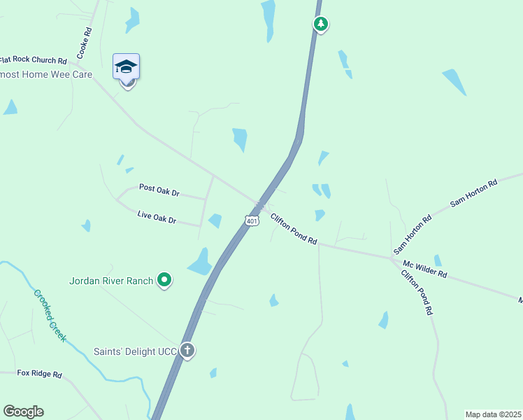 map of restaurants, bars, coffee shops, grocery stores, and more near 4 Clifton Pond Road in Louisburg
