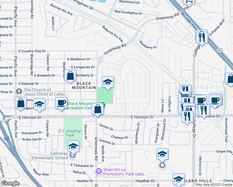 map of restaurants, bars, coffee shops, grocery stores, and more near 326 Owens Peak Drive in Henderson