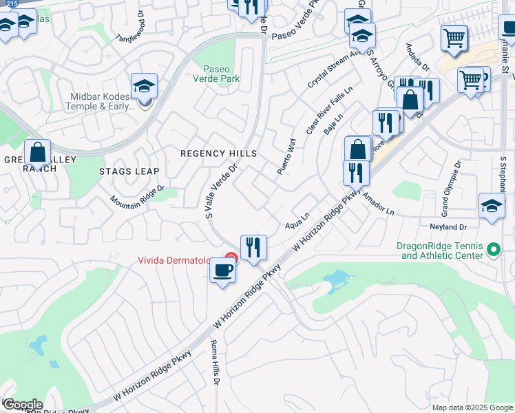 map of restaurants, bars, coffee shops, grocery stores, and more near 297 Gingerbread Street in Henderson