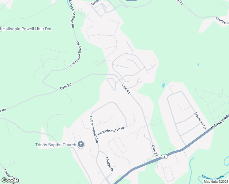 map of restaurants, bars, coffee shops, grocery stores, and more near 5038 Cates Bend Way in Powell