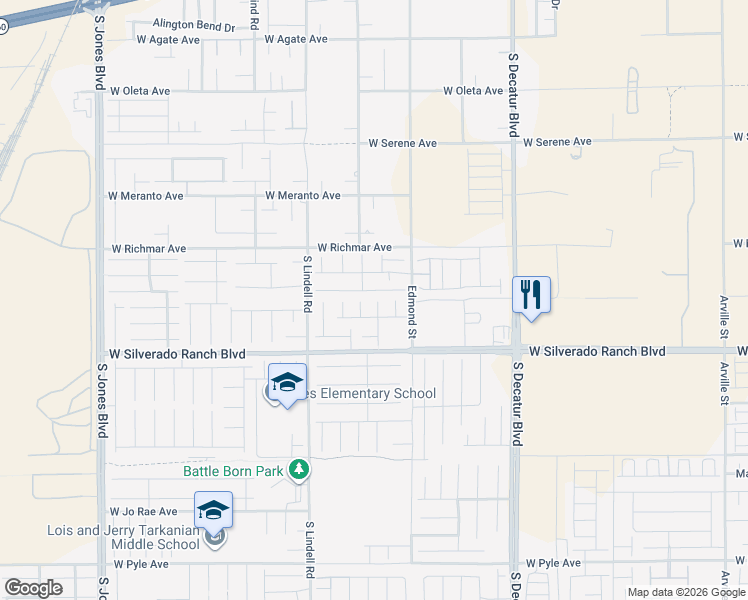 map of restaurants, bars, coffee shops, grocery stores, and more near 9622 Monarch Grove Street in Las Vegas