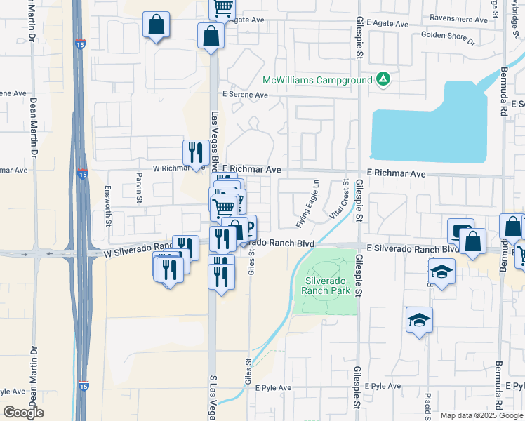 map of restaurants, bars, coffee shops, grocery stores, and more near 68 Belle Maison Avenue in Las Vegas