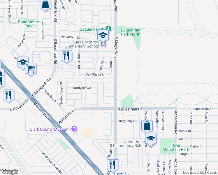 map of restaurants, bars, coffee shops, grocery stores, and more near 1132 Gainesborough Court in Henderson
