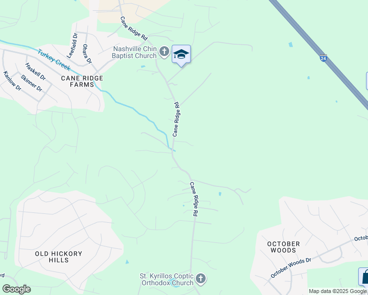 map of restaurants, bars, coffee shops, grocery stores, and more near 5788 Cane Ridge Road in Nashville