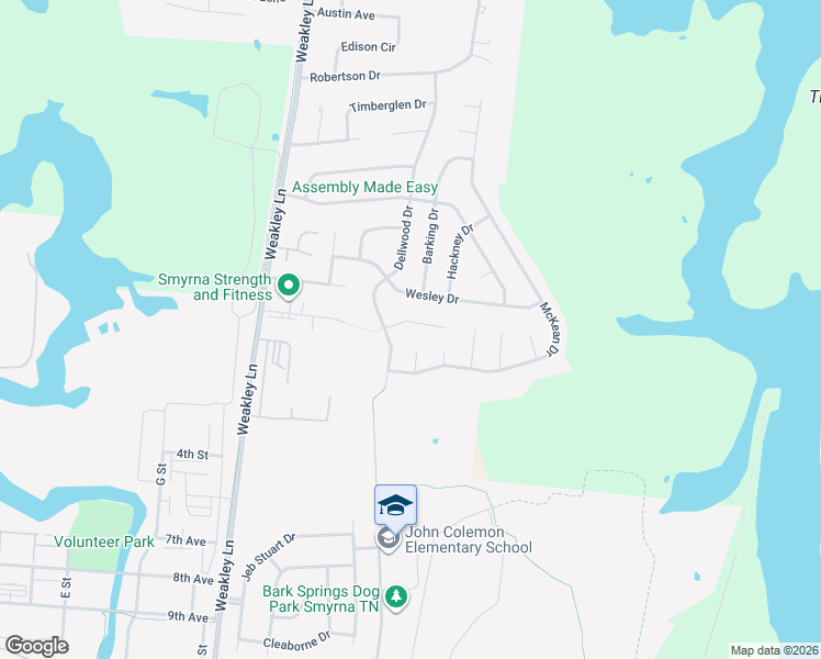 map of restaurants, bars, coffee shops, grocery stores, and more near 731 Dellwood Drive in Smyrna