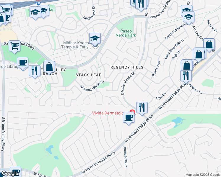 map of restaurants, bars, coffee shops, grocery stores, and more near 1886 Desert Forest Way in Henderson