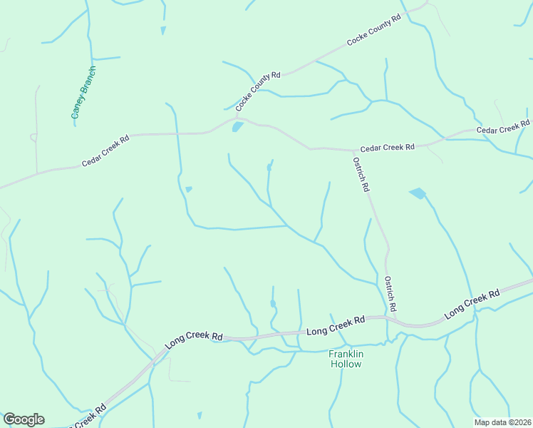 map of restaurants, bars, coffee shops, grocery stores, and more near 7545 Cedar Creek Road in Greeneville