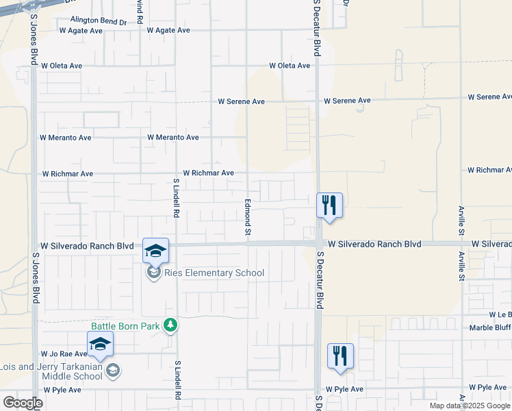 map of restaurants, bars, coffee shops, grocery stores, and more near 5161 Birchland Manor Avenue in Las Vegas