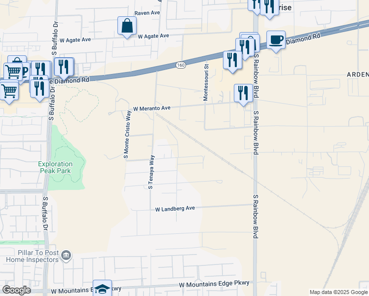 map of restaurants, bars, coffee shops, grocery stores, and more near in Las Vegas