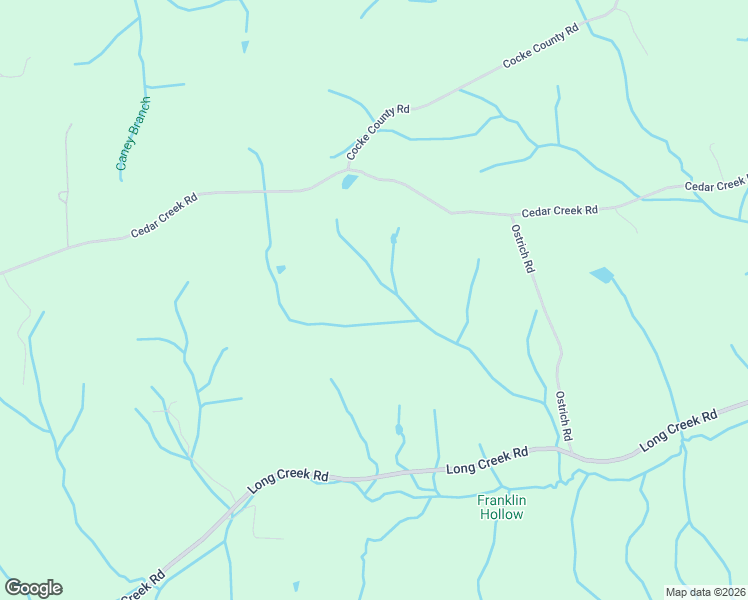 map of restaurants, bars, coffee shops, grocery stores, and more near 7545 Cedar Creek Road in Greeneville