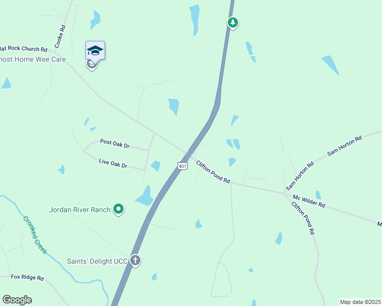 map of restaurants, bars, coffee shops, grocery stores, and more near 4690 US 401 Highway South in Louisburg