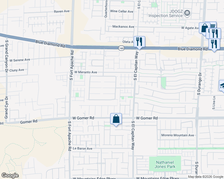 map of restaurants, bars, coffee shops, grocery stores, and more near 9534 Twister Trace Street in Las Vegas