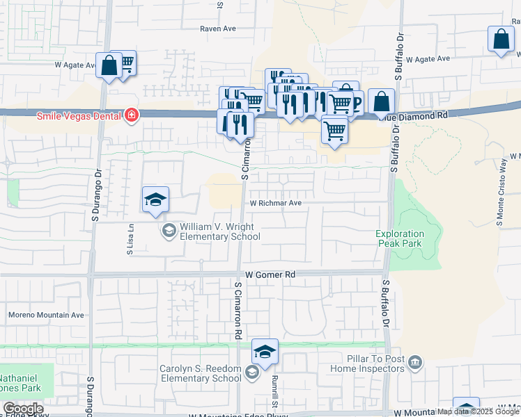 map of restaurants, bars, coffee shops, grocery stores, and more near 8148 Dolce Volpe Avenue in Las Vegas