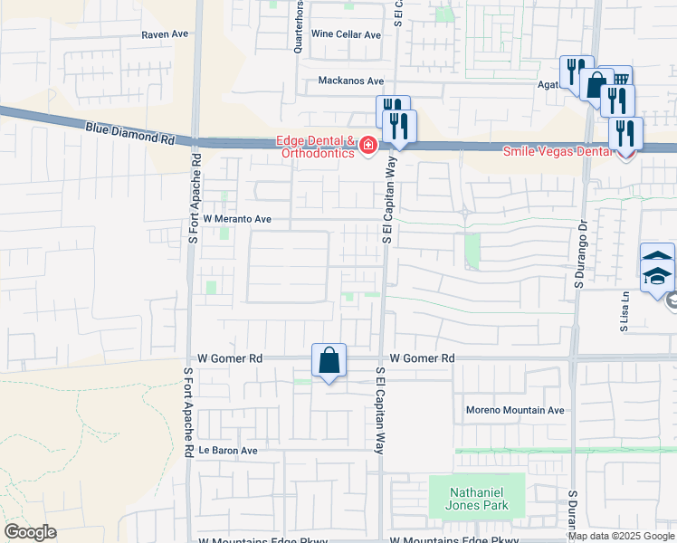 map of restaurants, bars, coffee shops, grocery stores, and more near 9505 Dawning Heat Street in Las Vegas