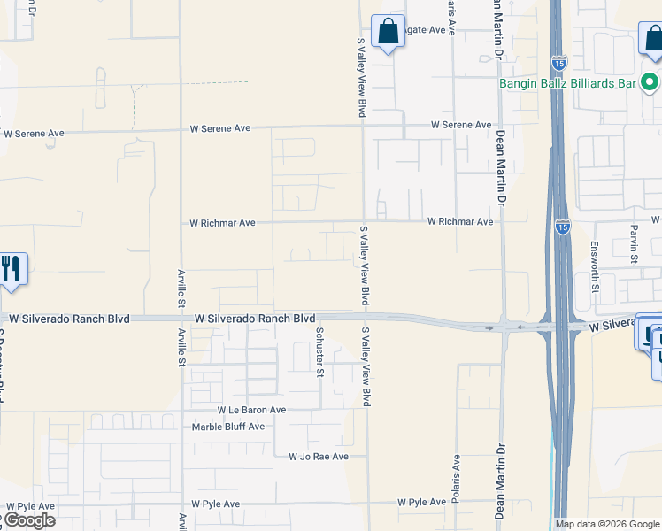 map of restaurants, bars, coffee shops, grocery stores, and more near 3820 West Gary Avenue in Las Vegas