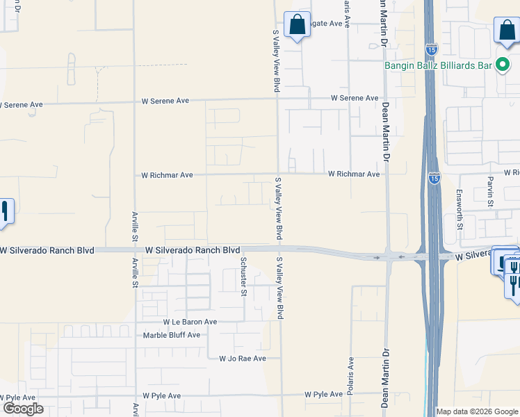 map of restaurants, bars, coffee shops, grocery stores, and more near 3879 Riley Rose Avenue in Las Vegas