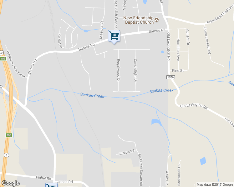 map of restaurants, bars, coffee shops, grocery stores, and more near 490 Shadow Lane in Winston-Salem
