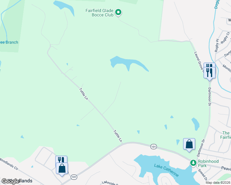 map of restaurants, bars, coffee shops, grocery stores, and more near 282 Tuttle Lane in Crossville