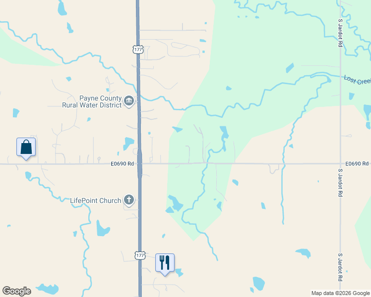 map of restaurants, bars, coffee shops, grocery stores, and more near 818 East 92nd Street in Perkins