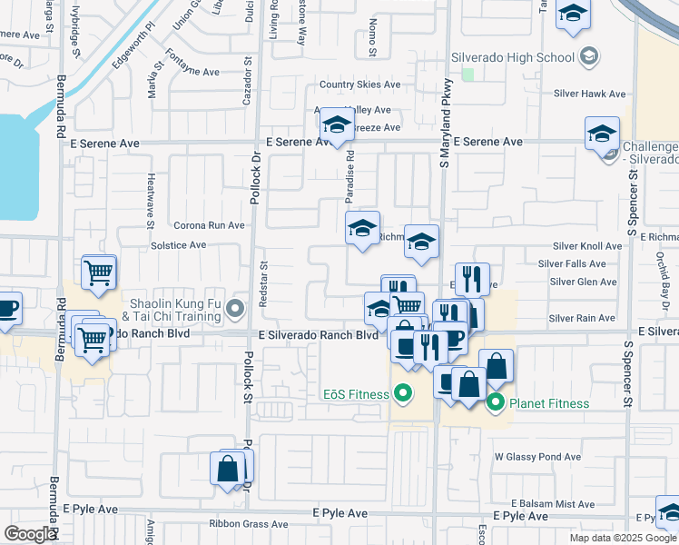 map of restaurants, bars, coffee shops, grocery stores, and more near 970 Havenworth Avenue in Las Vegas