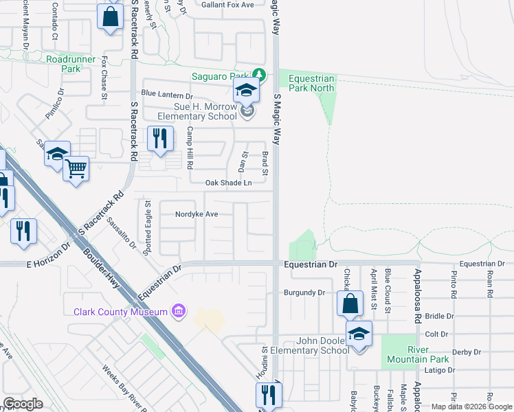 map of restaurants, bars, coffee shops, grocery stores, and more near 1132 Gainesborough Court in Henderson