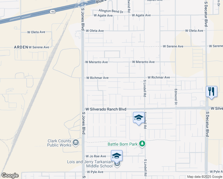 map of restaurants, bars, coffee shops, grocery stores, and more near 9609 Twin Rivers Court in Las Vegas