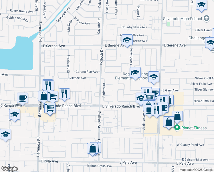 map of restaurants, bars, coffee shops, grocery stores, and more near 841 Lusterview Court in Las Vegas
