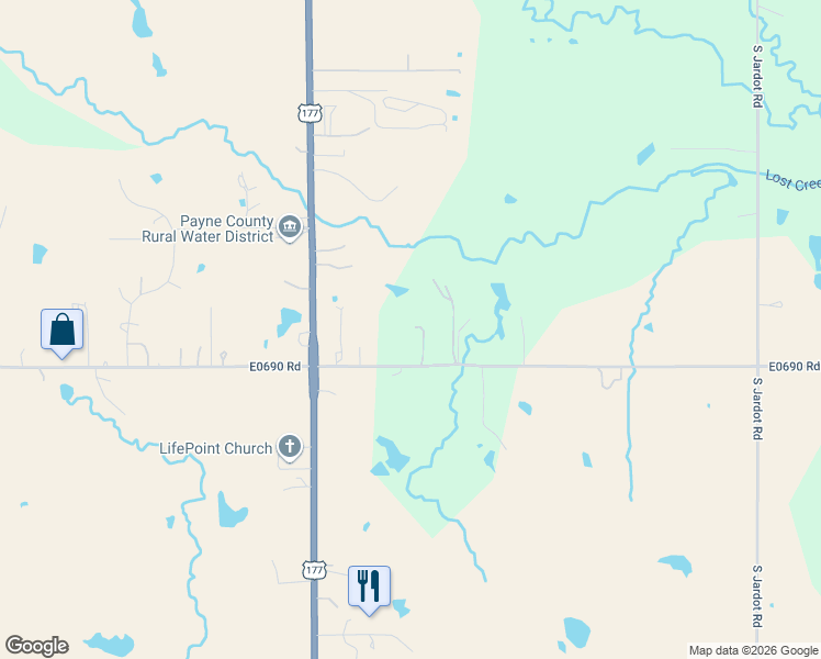 map of restaurants, bars, coffee shops, grocery stores, and more near 818 East 92nd Street in Perkins