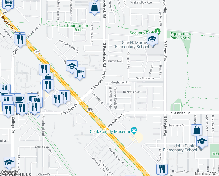 map of restaurants, bars, coffee shops, grocery stores, and more near 709 Spotted Eagle Street in Henderson
