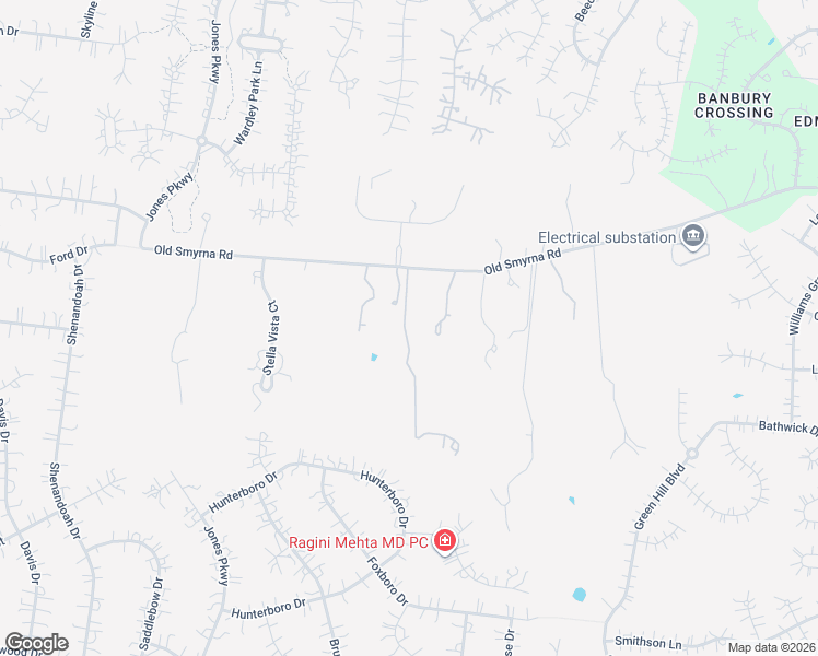 map of restaurants, bars, coffee shops, grocery stores, and more near 9227 Old Smyrna Road in Brentwood