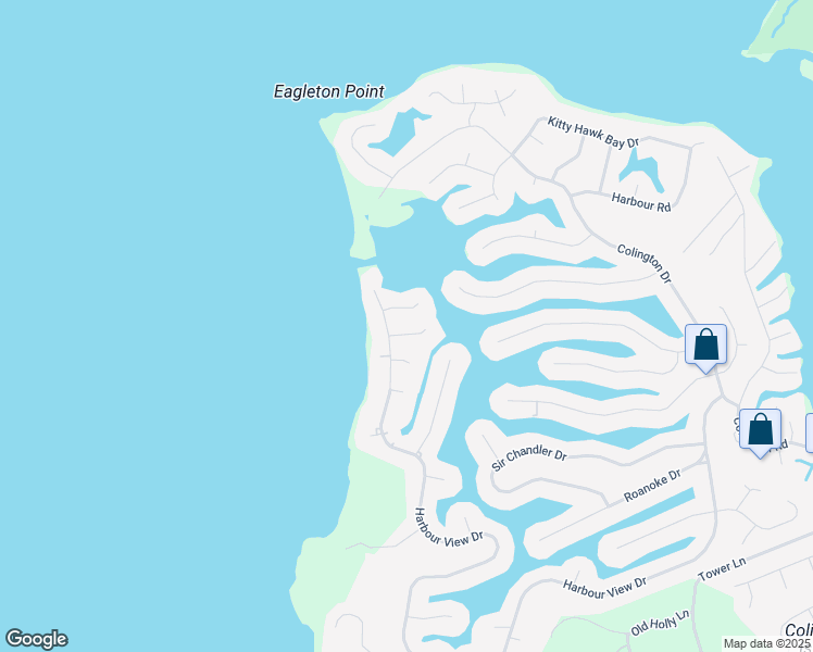 map of restaurants, bars, coffee shops, grocery stores, and more near 108 Harbour Court in Kill Devil Hills