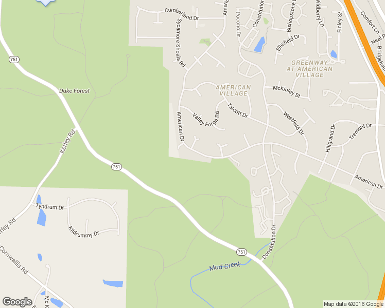 map of restaurants, bars, coffee shops, grocery stores, and more near 4402 American Drive in Durham