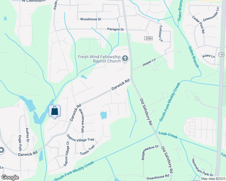 map of restaurants, bars, coffee shops, grocery stores, and more near 3005 Kaymoore Drive in Winston-Salem