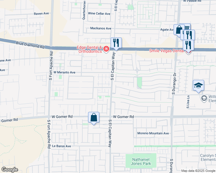 map of restaurants, bars, coffee shops, grocery stores, and more near 9497 Oro Bullion Street in Las Vegas