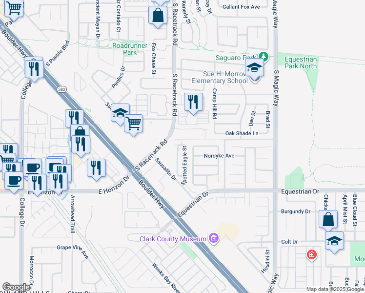 map of restaurants, bars, coffee shops, grocery stores, and more near 701 Spotted Eagle Street in Henderson
