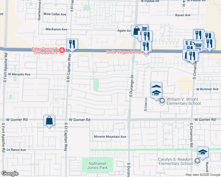 map of restaurants, bars, coffee shops, grocery stores, and more near 8755 Travelling Breeze Avenue in Las Vegas